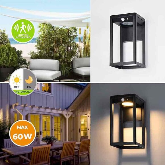 New Brimmel Waterproof Motion Sensor Solar Modern Outdoor Wall Light x2 - Picture 3 of 10